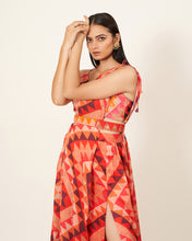 Load image into Gallery viewer, Printed Co-Ord Stitch Saree Dress
