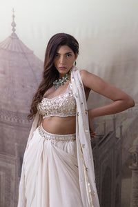 Dhoti Skirt Blouse With Cape