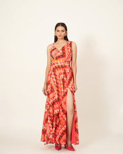 Printed Co-Ord Stitch Saree Dress