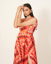 Cargar imagen en el visor de la galería, Printed Co-Ord Stitch Saree Dress
